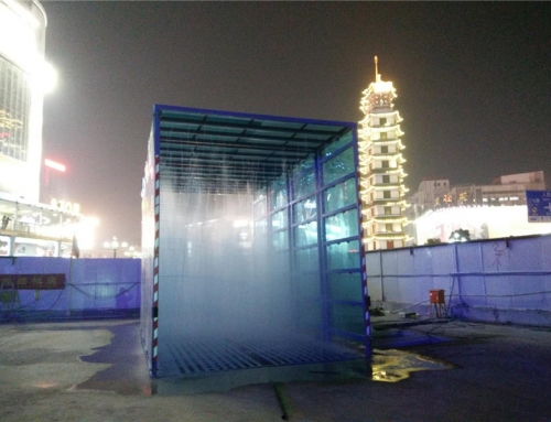 二七广场施工全封闭洗车机案例